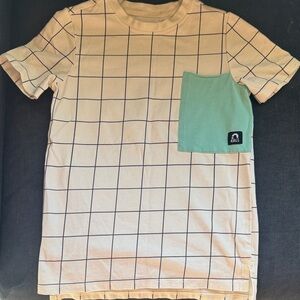 Kids Rags Grid Tee with Teal Pocket